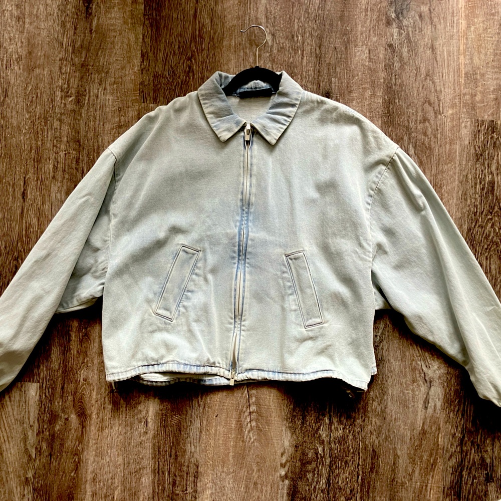 (Unisex) Fear of God Essentials Denim Zip-up Shell Jacket - Medium